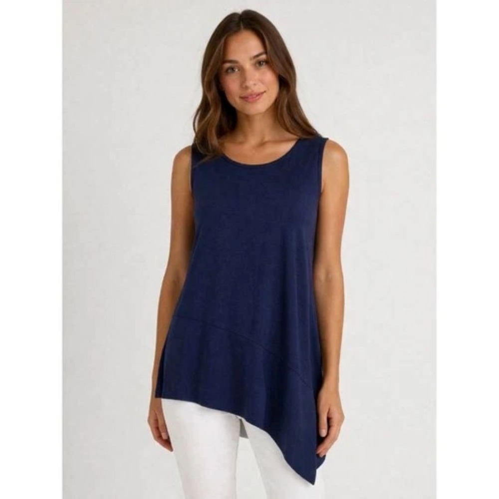 EILEEN FISHER  PL Tank Top Stretch Jersey sleeveless Asymmetrical  36" Bust